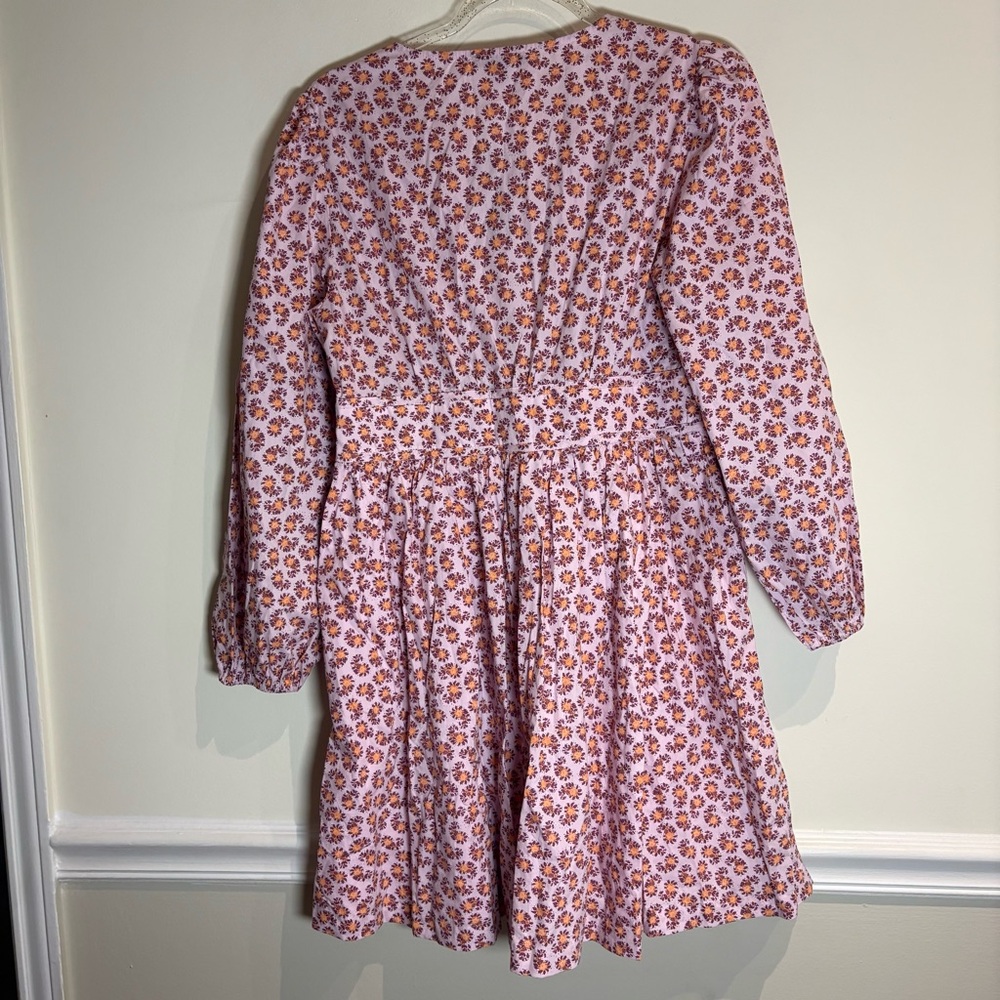 J. CREW V-Neck Cotton Poplin Mini Dress Peony Paisley Floral 8 NWT - Picture 6 of 9